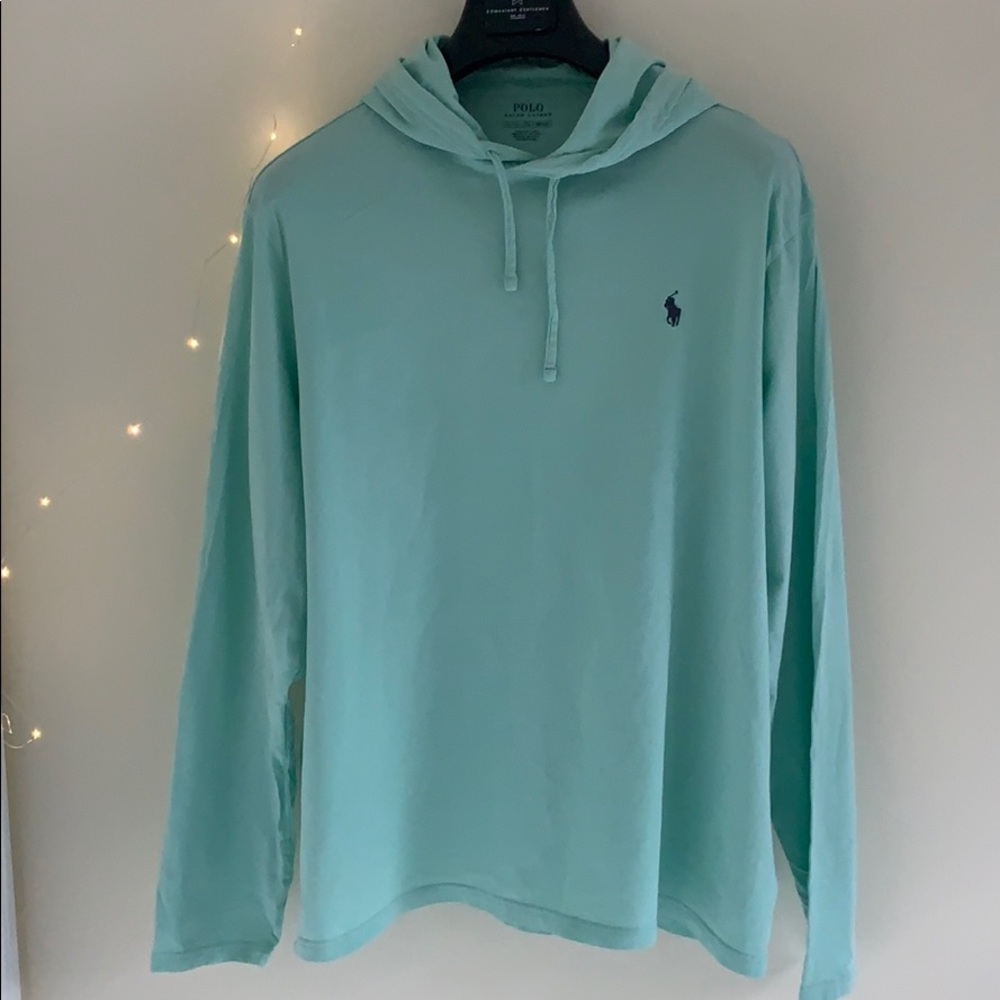 Men’s Polo lightweight hoodie mint green XL